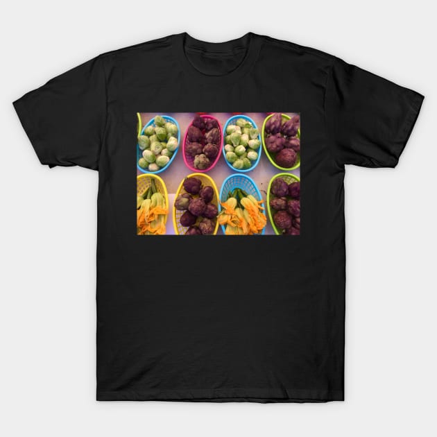 Veggies in Baskets 2 T-Shirt by ephotocard